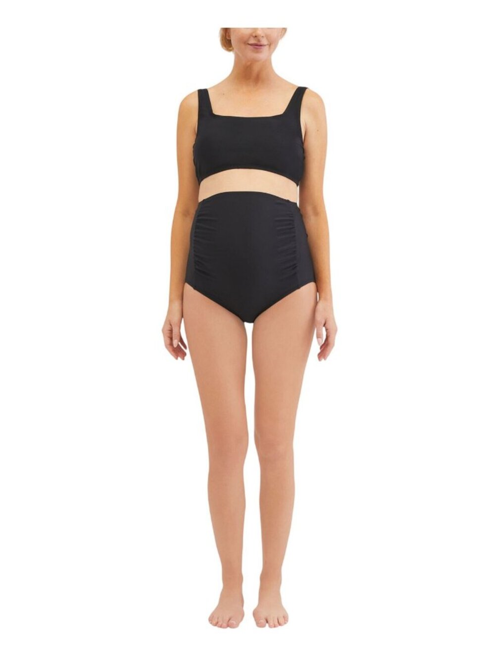 NWT Motherhood Maternity Maternity Bikini Swim Top M90089-01 Black XS